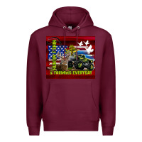Burgundy hunting fishing & farming everyday Premium Hoodie - TumblerDesignByShophia