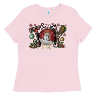 Bubblegum Pink be joy ful Ladies Tee - CowhideDigitalArt