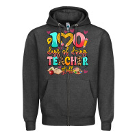 Charcoal Heather 100 days of doing teacher stuff Zipper Hoodie - Artiststas