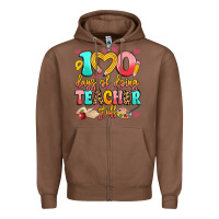 Chestnut 100 days of doing teacher stuff Zipper Hoodie - Artiststas