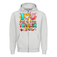 Dove Grey 100 days of doing teacher stuff Zipper Hoodie - Artiststas