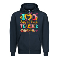 Navy 100 days of doing teacher stuff Zipper Hoodie - Artiststas