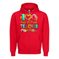 Red 100 days of doing teacher stuff Zipper Hoodie - Artiststas