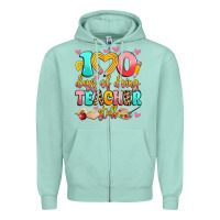 Seafoam 100 days of doing teacher stuff Zipper Hoodie - Artiststas