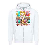 White 100 days of doing teacher stuff Zipper Hoodie - Artiststas