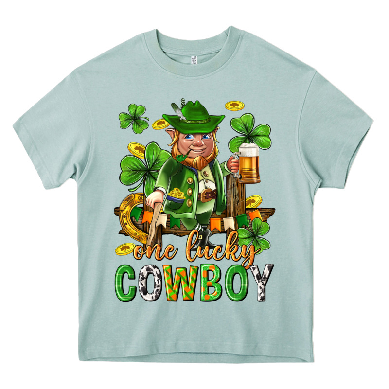 One Lucky Cowboy With St. Patricks Elf Heavy Core Tee by Neo Western | Teevron