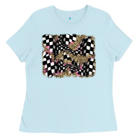 Baby Blue racing leopard backgraund Ladies Tee - JahusDesignShop
