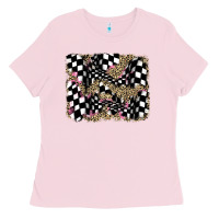 Bubblegum Pink racing leopard backgraund Ladies Tee - JahusDesignShop