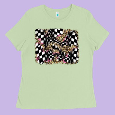 Racing Leopard Backgraund Ladies Tee Designed By Jahusdesignshop