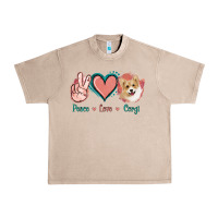French Oak Peace Love Corgi Urban Heavy Tee - Jasminsmagicworld