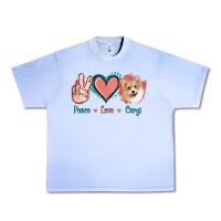 Grape Ice Peace Love Corgi Urban Heavy Tee - Jasminsmagicworld