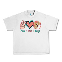 Lunar Rock Peace Love Corgi Urban Heavy Tee - Jasminsmagicworld