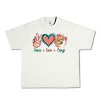 Pistachio Peace Love Corgi Urban Heavy Tee - Jasminsmagicworld