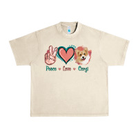 Sandshell Peace Love Corgi Urban Heavy Tee - Jasminsmagicworld