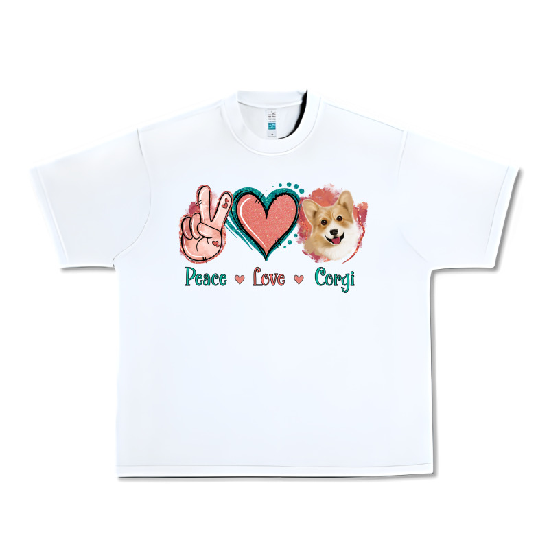 Peace Love Corgi Urban Heavy Tee by Jasminsmagicworld | Teevron