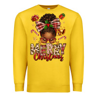 Lemon merry christmas afro messy bun Premium Sweatshirt - texasbilliewilder