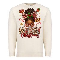 Sandshell merry christmas afro messy bun Premium Sweatshirt - texasbilliewilder