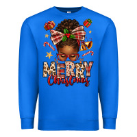 True Royal merry christmas afro messy bun Premium Sweatshirt - texasbilliewilder