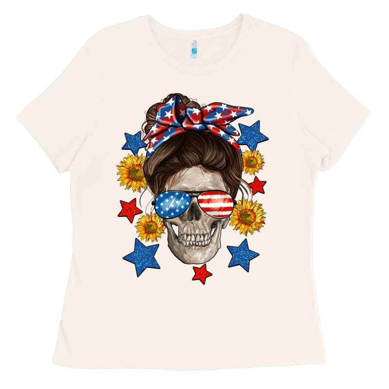 American Mom Skull Ladies Tee by Neo Western | Teevron