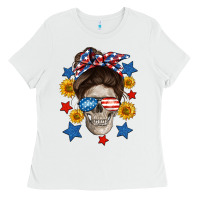 White American mom skull Ladies Tee - Neo Western
