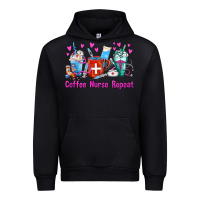 Black Coffee Nurse Repeat Nurse Coffee Cups Urban Hoodie - FaDigitalArtStudio