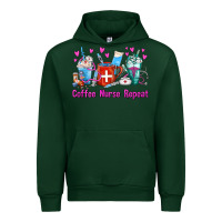 Forest Green Coffee Nurse Repeat Nurse Coffee Cups Urban Hoodie - FaDigitalArtStudio