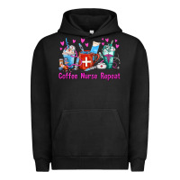Pigment Black Coffee Nurse Repeat Nurse Coffee Cups Urban Hoodie - FaDigitalArtStudio