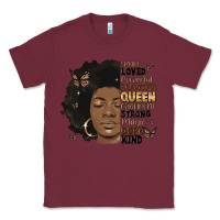 Burgundy afro woman smart loved powerful Classic Tee - MaliasSmallBusiness