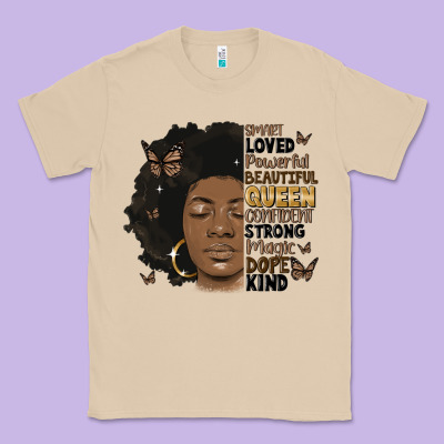 Afro Woman Smart Loved Powerful Classic Tee Designed By Maliassmallbusiness