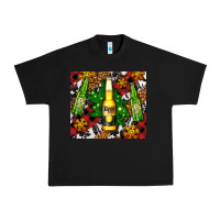 Black beer bottles with golden snow Urban Heavy Tee - AdoDesignShop