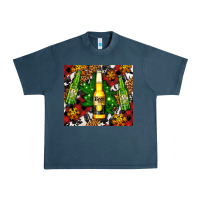 Midnight Navy beer bottles with golden snow Urban Heavy Tee - AdoDesignShop