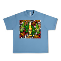 Pebble Blue beer bottles with golden snow Urban Heavy Tee - AdoDesignShop