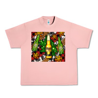 Salmon beer bottles with golden snow Urban Heavy Tee - AdoDesignShop