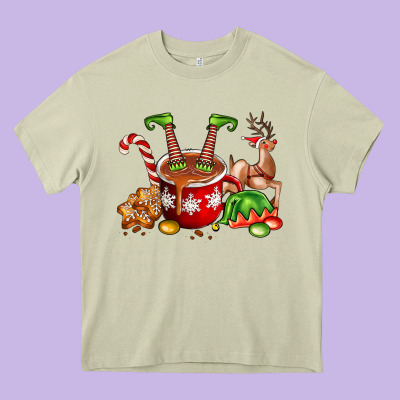 Chocolate Elf Heavy Core Tee Designed By Fadigitalartstudio
