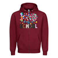 Burgundy 100 days of school Zipper Hoodie - Artiststas