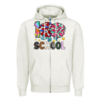 Oatmeal Heather 100 days of school Zipper Hoodie - Artiststas