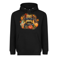 Black Fall School Bus Heavyweight Hoodie - texasbilliewilder