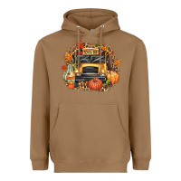 Toasted Coconut Fall School Bus Heavyweight Hoodie - texasbilliewilder