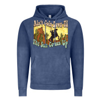 Vintage Denim aint goin down til the sun comes up cowboy Vintage Hoodie - NancyCooperArtShop