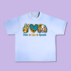 Peace Love Cocker Spaniel Urban Heavy Tee Designed By Jasminsmagicworld