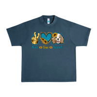 Midnight Navy Peace Love Cocker Spaniel Urban Heavy Tee - Jasminsmagicworld
