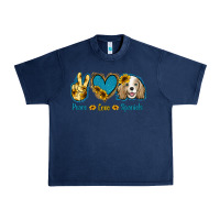 Navy Peace Love Cocker Spaniel Urban Heavy Tee - Jasminsmagicworld