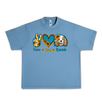 Pebble Blue Peace Love Cocker Spaniel Urban Heavy Tee - Jasminsmagicworld