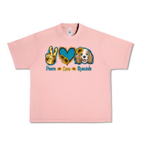 Salmon Peace Love Cocker Spaniel Urban Heavy Tee - Jasminsmagicworld
