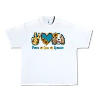 White Peace Love Cocker Spaniel Urban Heavy Tee - Jasminsmagicworld