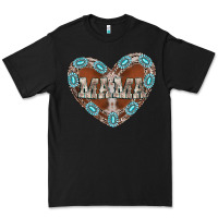 Black mama heart cowhide Premium Tee - CowhideDigitalArt