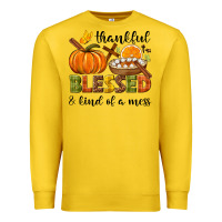 Lemon Thankful blessed and kind of a mess Premium Sweatshirt - NancyCooperArtShop