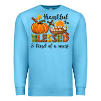 Ocean Blue Thankful blessed and kind of a mess Premium Sweatshirt - NancyCooperArtShop
