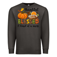 Smoke Thankful blessed and kind of a mess Premium Sweatshirt - NancyCooperArtShop