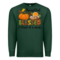 Sports Green Thankful blessed and kind of a mess Premium Sweatshirt - NancyCooperArtShop